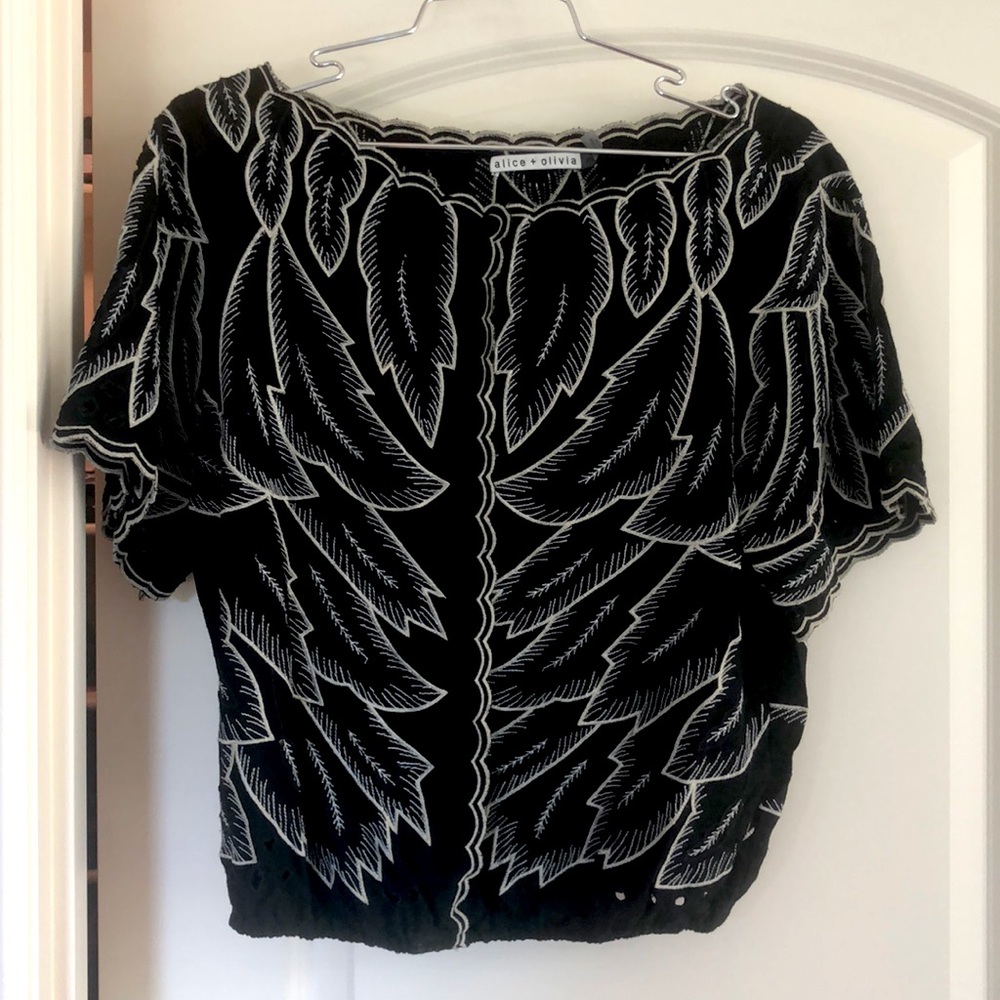 Alice + Olivia embroidered top